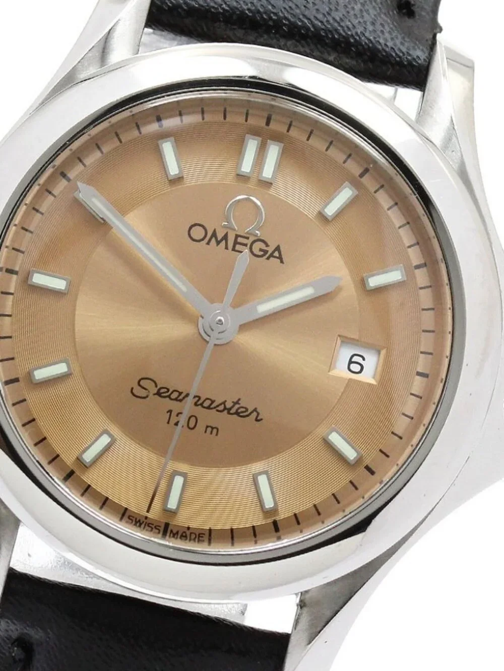 OMEGA Seamaster120 2571.62 Date Orange Dial Quartz Ladies Watch_968544